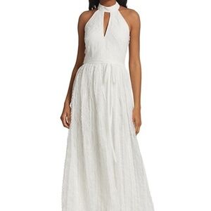 NWT ML Monique Lhuillier Keyhole Halter A-Line Gown Size 4